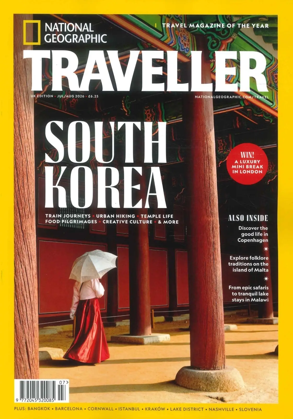 National Geographic Traveller Magazine: South Korea, Istanbul, July/Aug 2026