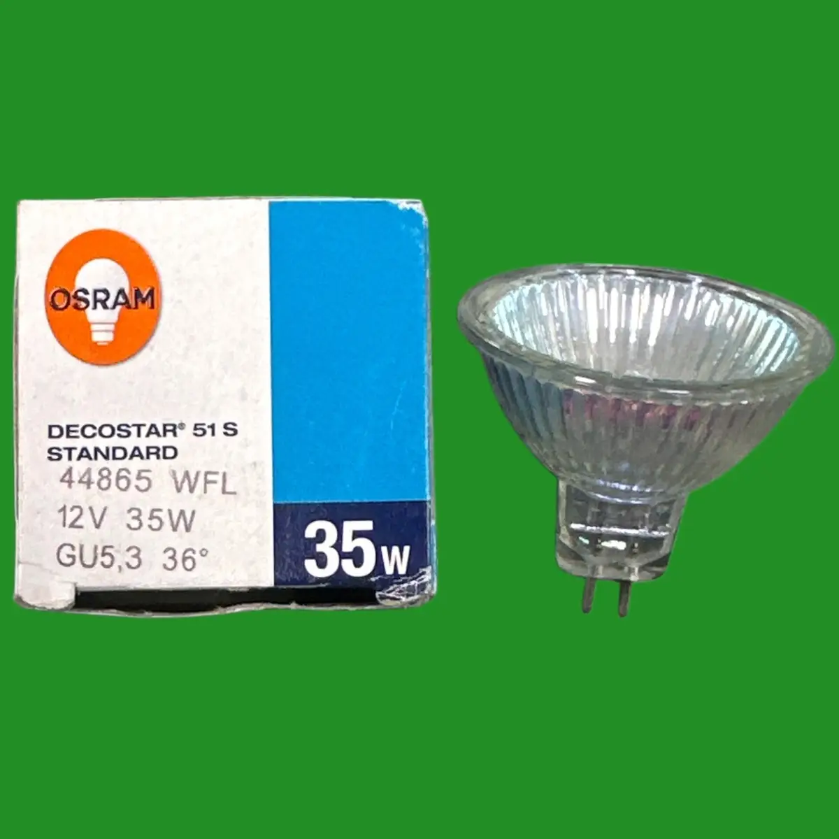 1x 35W Osram MR16 GU5.3 46865 WFL 12V Halogen Dimmable Reflector Spot Light Bulb - image 4 | Free standard UK delivery included | Discount Quality Products