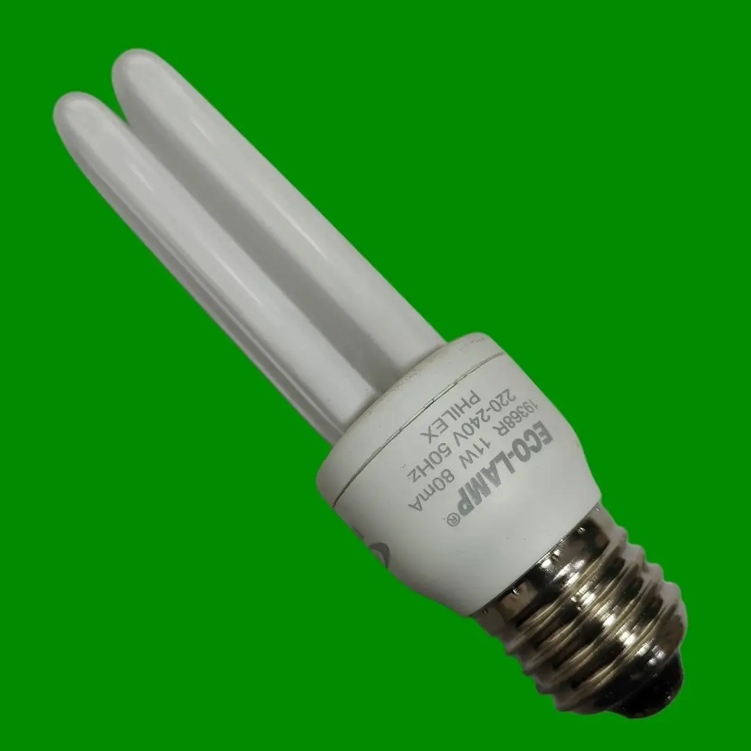 11W (=60W) Philex Low Energy CFL 2U Stick Light Bulb 2700K ES E27 Edison Screw - image 2 | Free standard UK delivery included | Discount Quality Products