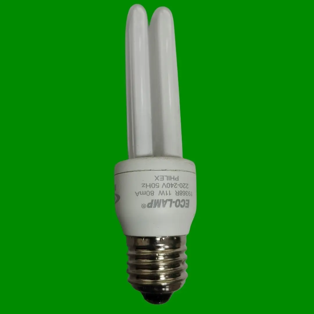 11W (=60W) Philex Low Energy CFL 2U Stick Light Bulb 2700K ES E27 Edison Screw - image 3 | Free standard UK delivery included | Discount Quality Products