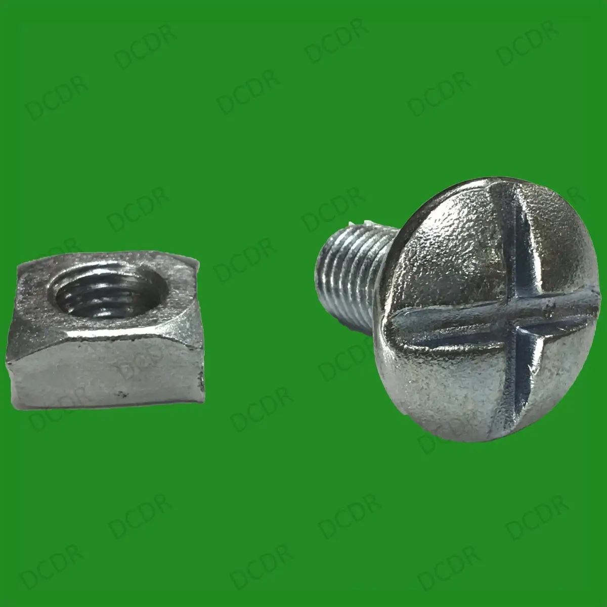10x (Ten) M10 x 20mm BZP Steel Square Nuts &amp; Bolts for Attaching Shelving etc