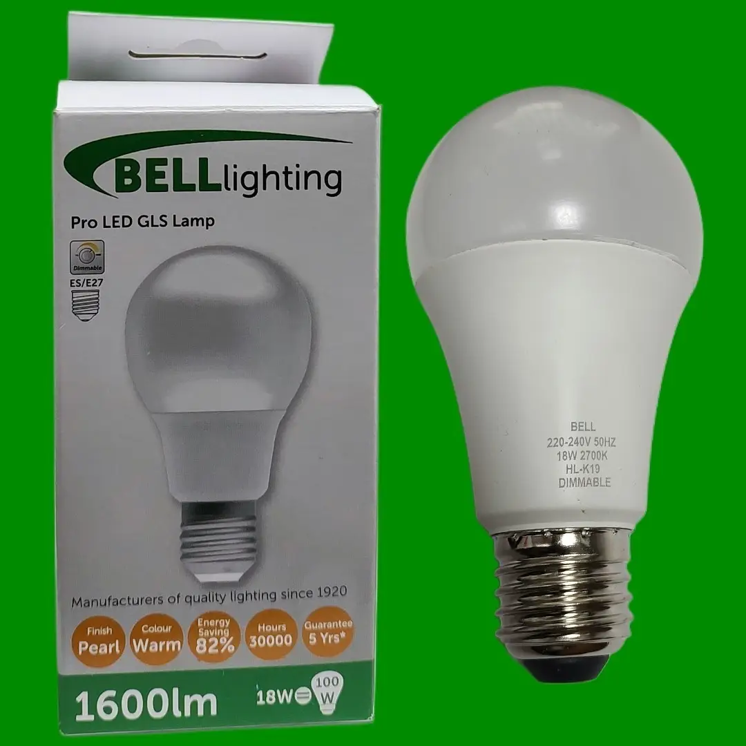 18W (=100W) BELL Pro Dimmable GLS LED Light Bulb 2700K Warm White ES E27 Screw