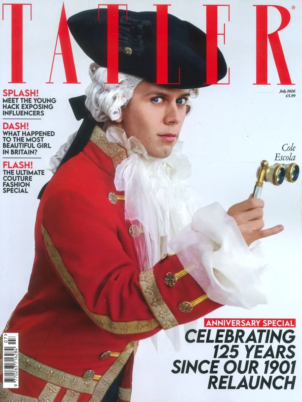 TATLER Magazine: 125 Year Anniversary Special, Cole Escola, Couture, July 2026