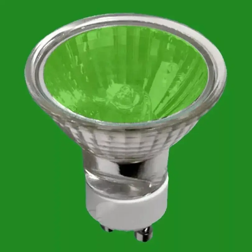 1x 50W Toplite GU10 Green Coloured Halogen Dichroic Reflector Spot Light Bulb - image 4 | Free standard UK delivery included | Discount Quality Products