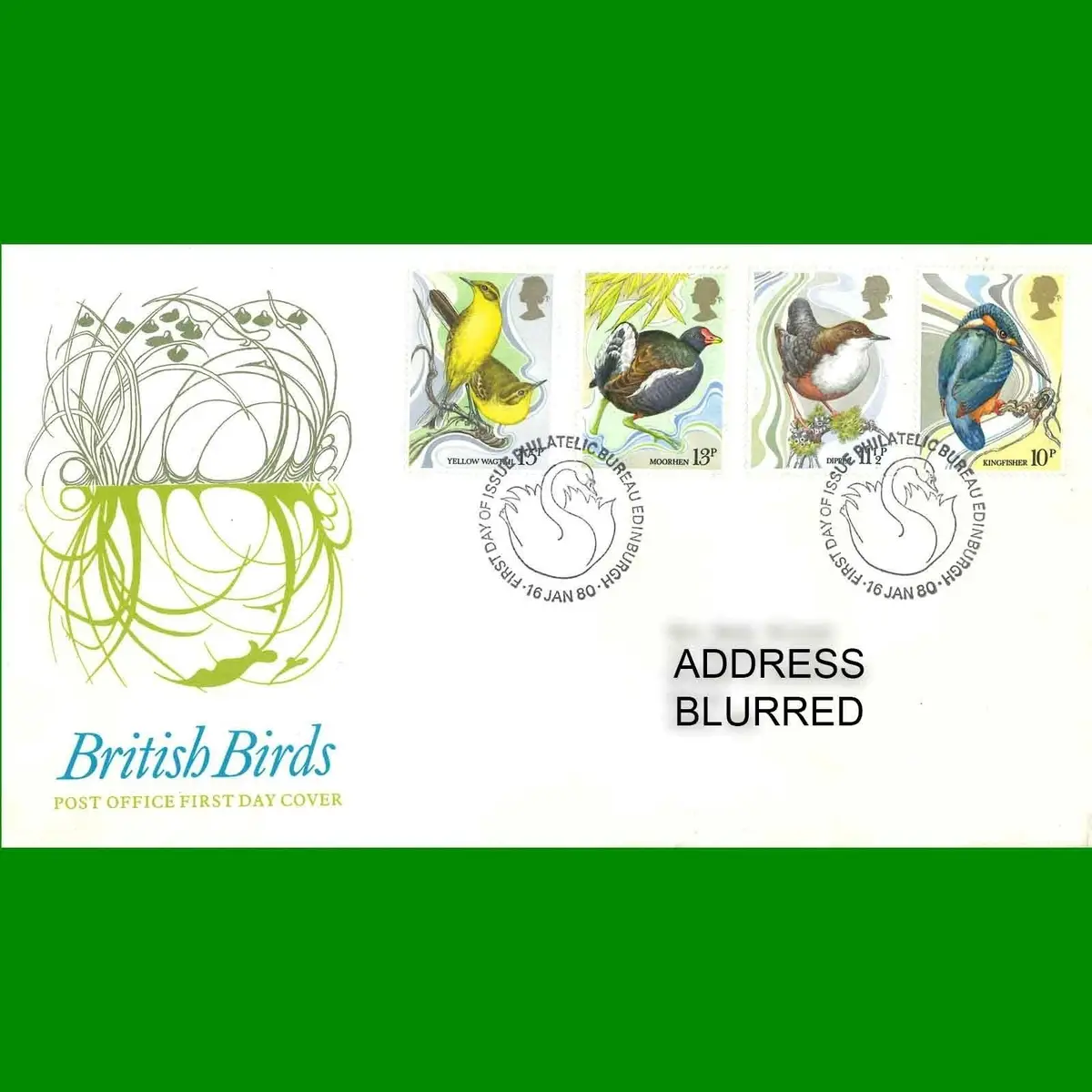 FDC British Birds Commemorative Gutter Pairs First Day Cover Stamps, 16.1.1980