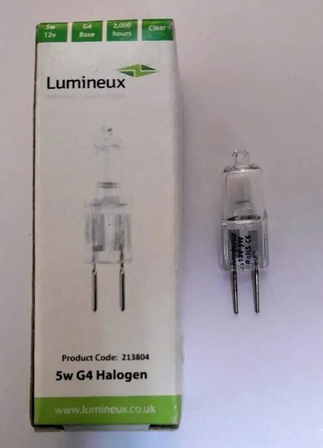 5W Lumineux Halogen G4 12V Clear Capsule Dimmable 2900k Light Bulb G4 Base