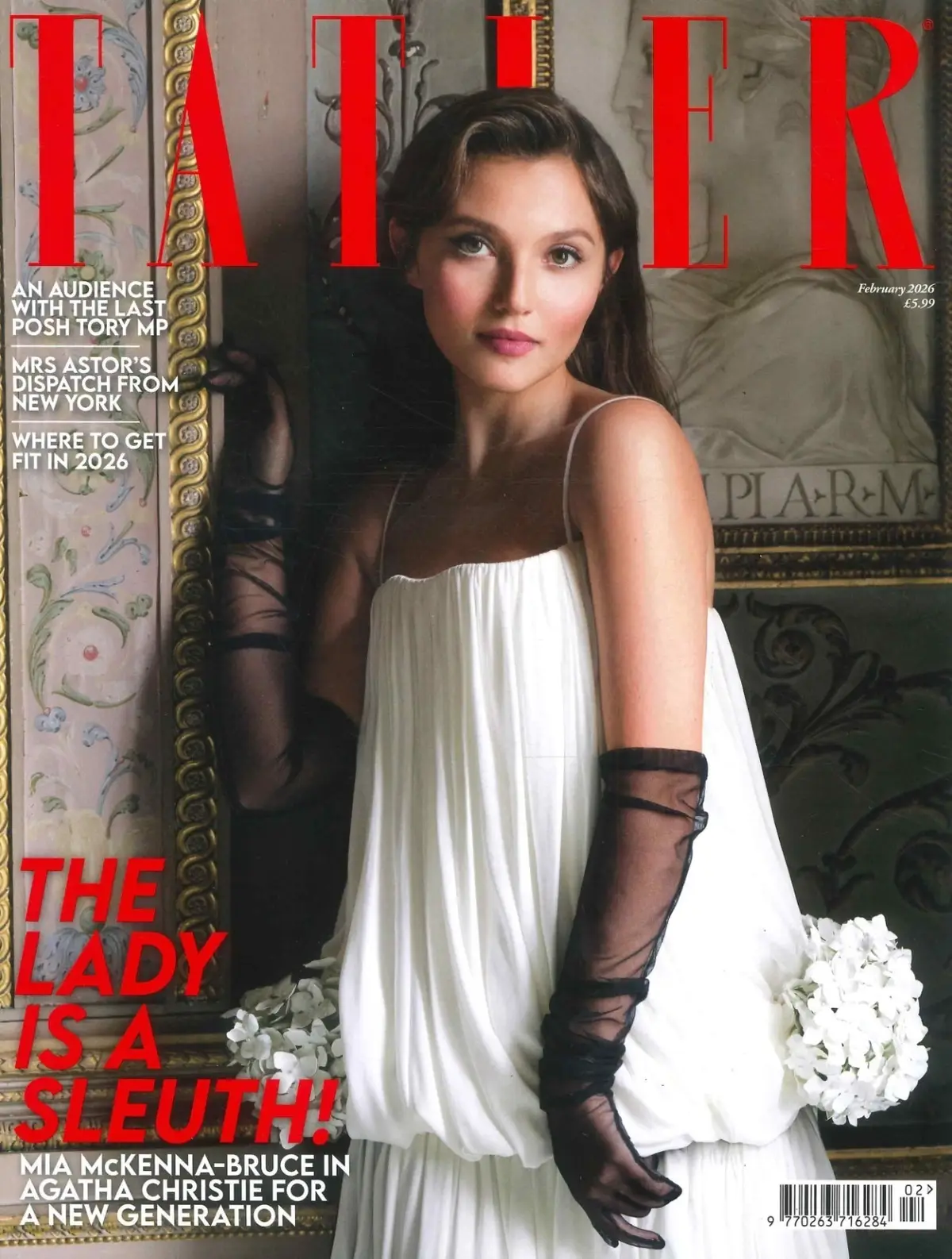 TATLER Magazine: Mia McKenna-Bruce in Agatha Christie, Fashion, Travel, Feb 2026