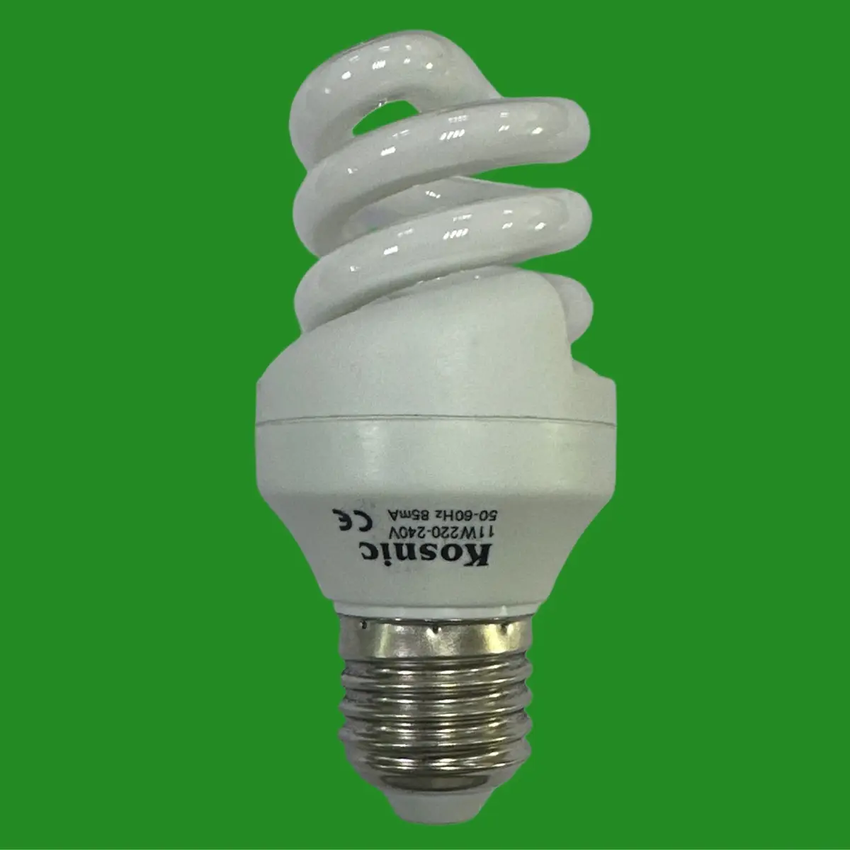 8x 11W (=50W) Kosnic CFL Spiral Light Bulbs, Edison Screw ES E27 6500K Daylight - image 2 | Free standard UK delivery included | Discount Quality Products