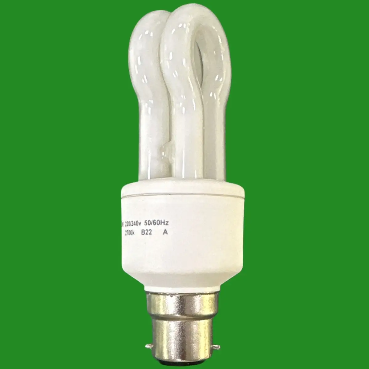 2x 9W (=40W) CFL Looped Stick Light Bulbs Low Energy Power Saving 2700K BC B22 - image 2 | Free standard UK delivery included | Discount Quality Products