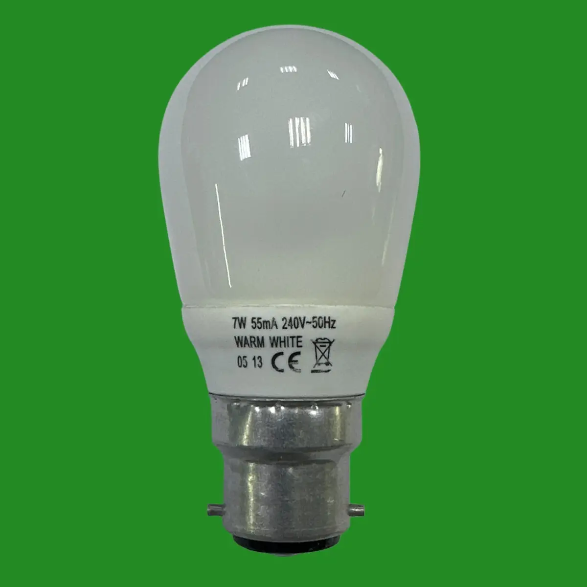 1x 7W (=30W) Crompton Round Golf CFL Light Bulb Low Energy BC B22 Bayonet Lamp - image 2 | Free standard UK delivery included | Discount Quality Products