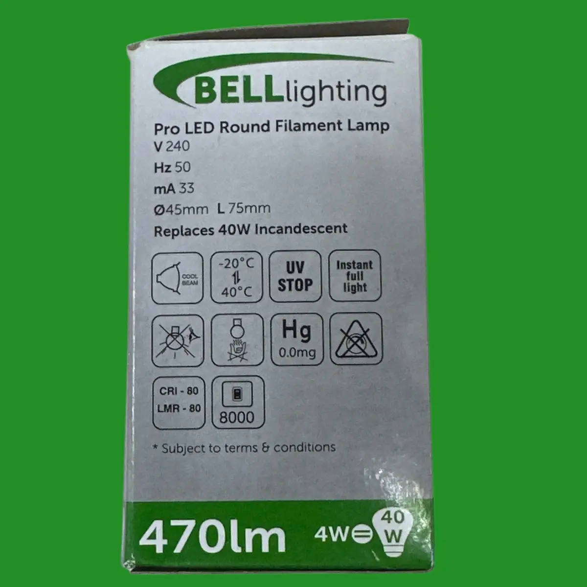 4W (=40W) Bell Dimmable Clear LED Filament Golf Round Light Bulb SES E14 2700K - image 3 | Free standard UK delivery included | Discount Quality Products