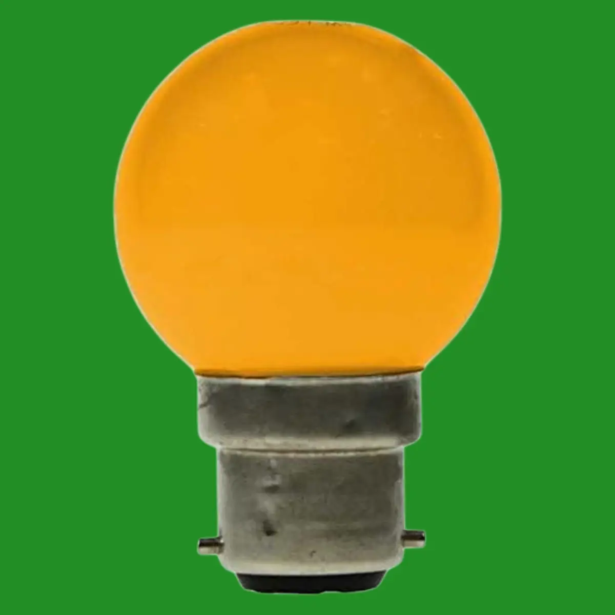 1x 1W Bell Amber Coloured LED Round Golf Ball Light Bulb G45 Bayonet BC B22 Lamp