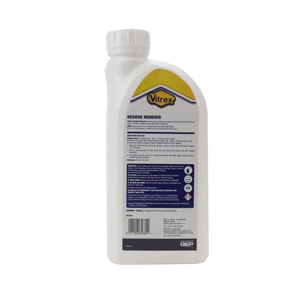 1L Vitrex Tile Residue Remover, Grout, Adhesive & Cement Film Cleaner for Tiles - image 4 | Free standard UK delivery included | Discount Quality Products