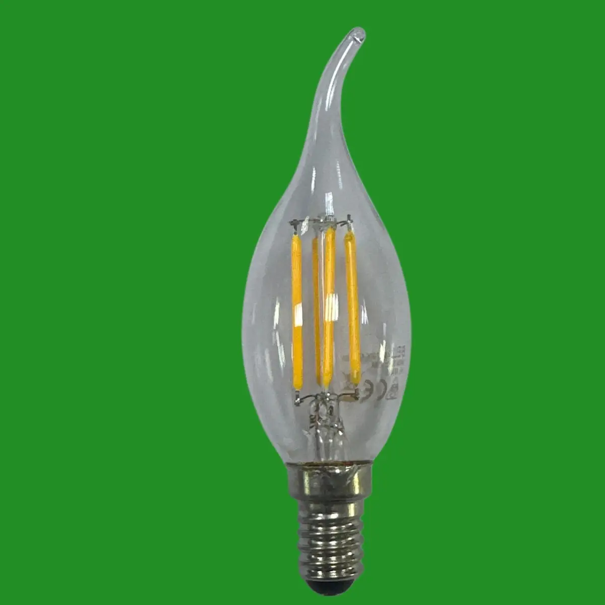 2x 4W (=40W) Bell Bent Tip Pro LED Filament Clear Candle Light Bulb SES E14 - image 3 | Free standard UK delivery included | Discount Quality Products