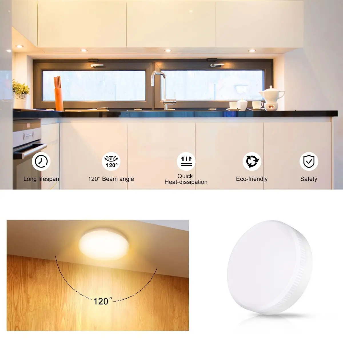 2x 5W (=40W) GX53 LED 3000K Warm White Kitchen Under Cabinet Light Bulbs Lamp - image 9 | Free standard UK delivery included | Discount Quality Products