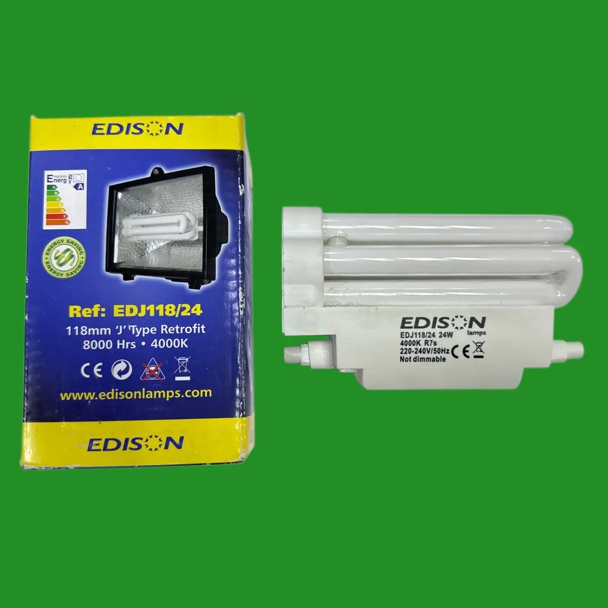 24W =300W Edison R7s J118 Retrofit CFL Energy Saving Security Light Lamp 118mm