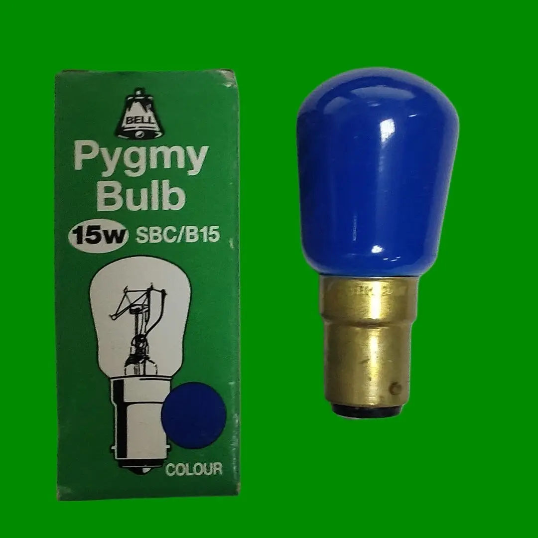 2x 15W Blue BELL Coloured Pygmy Sign Display Lamp Small Bayonet Cap SBC B15