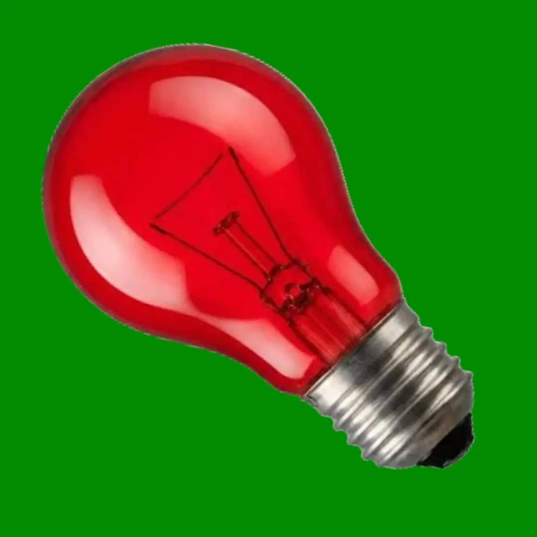 4x 60W Red Fireglow GLS Light Bulbs Flame Effect Electric Fires Edison Screw E27