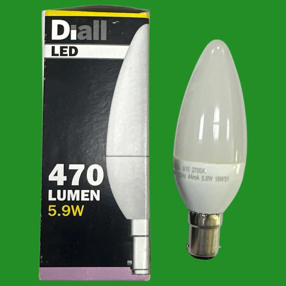 5.9W (=40W) Diall Opal LED Candle Light Bulb 2700K SBC B15 Small Bayonet Lamp - image 2 | Free standard UK delivery included | Discount Quality Products