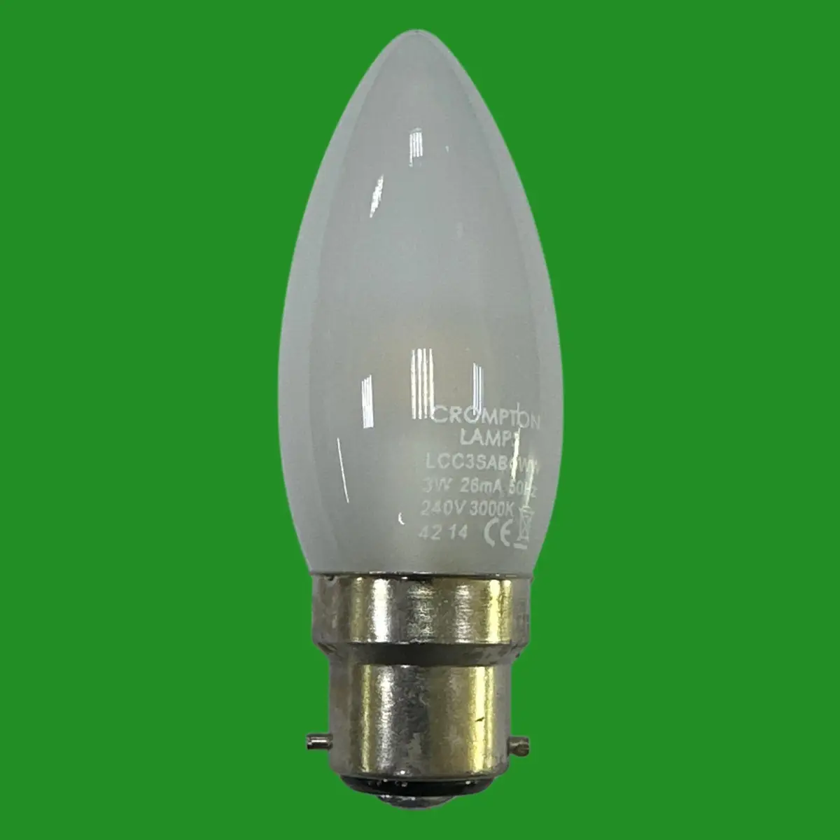 2x 3W (=25W) Crompton Manor LED Classic Candle Light Bulb Bayonet BC B22 3000K - image 2 | Free standard UK delivery included | Discount Quality Products