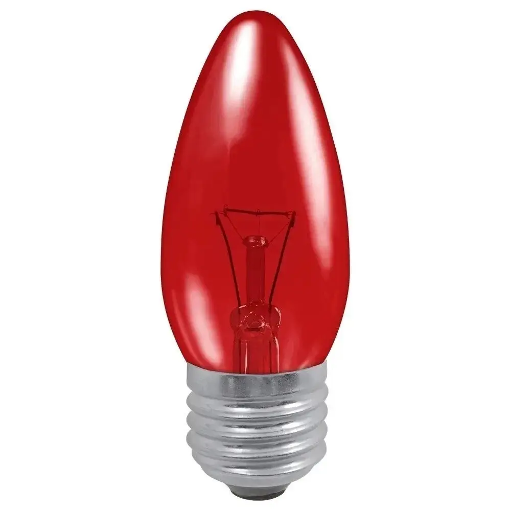 2x 40W Crompton Red Fireglow Candle Light Bulbs, ES E27 Electric Fires Brooders - image 4 | Free standard UK delivery included | Discount Quality Products