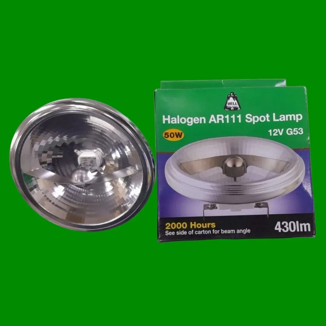 1x 50W AR111 G53 Aluminium Reflector 12V Light Bulbs, 24 Deg Energy Saving Lamps