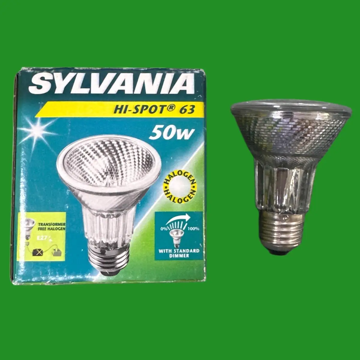50W Sylvania PAR20 Halogen Reflector Dimmable 25° Flood Light Bulb ES E27 Lamp