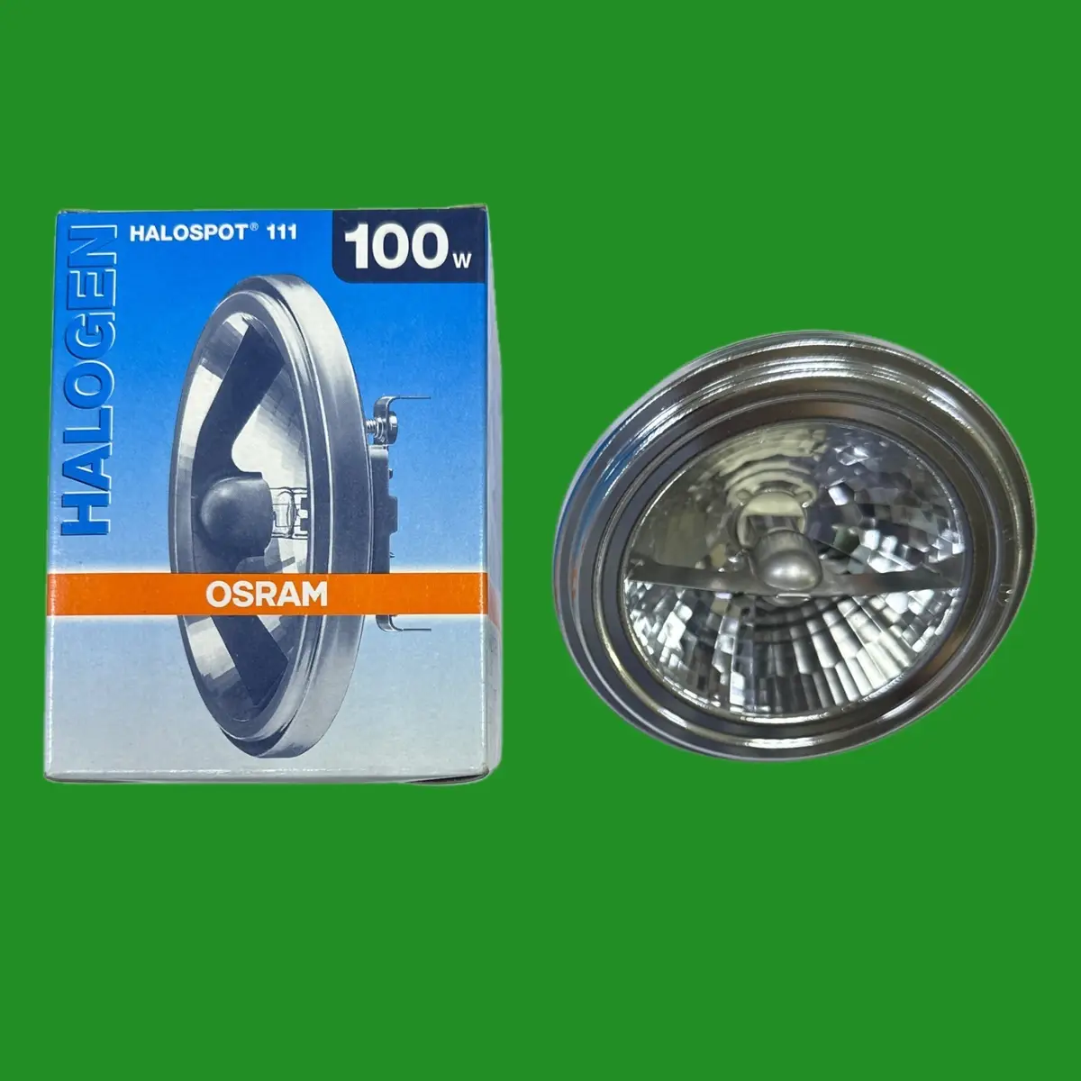 100W OSRAM Halospot AR111 G53 Aluminium Reflector 12V Light Bulb 45° 41850 WFL