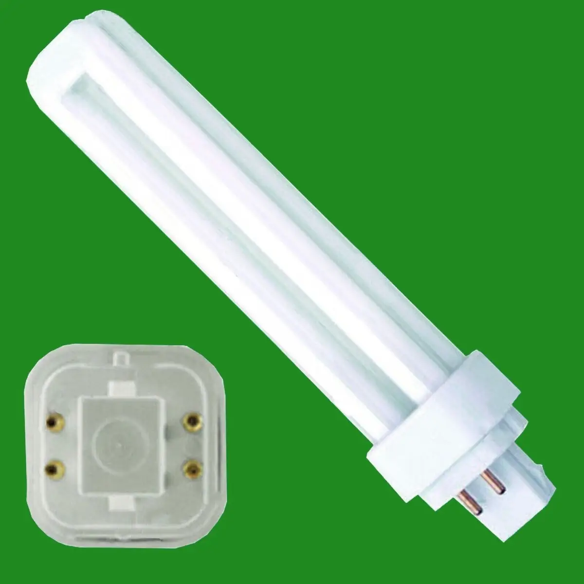 2x 13W GE G24q-1 4 pin Low Energy CFL PL-C Light Bulb 2700K Warm White Lamp - image 2 | Free standard UK delivery included | Discount Quality Products