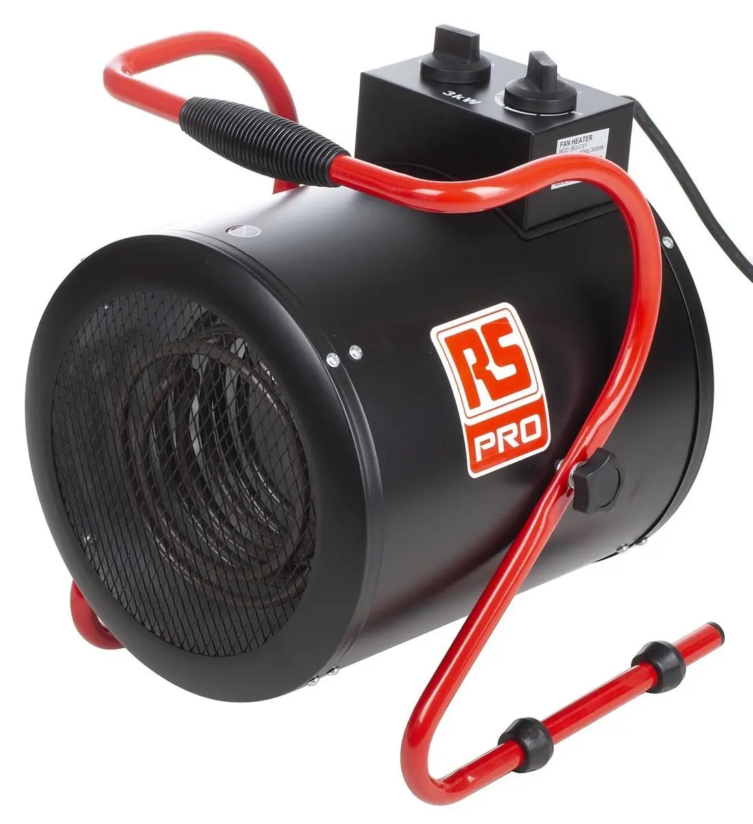 3kW Industrial Floor Fan Heater, RS PRO, BG-C3/1-13 / Type G - British 3-Pin