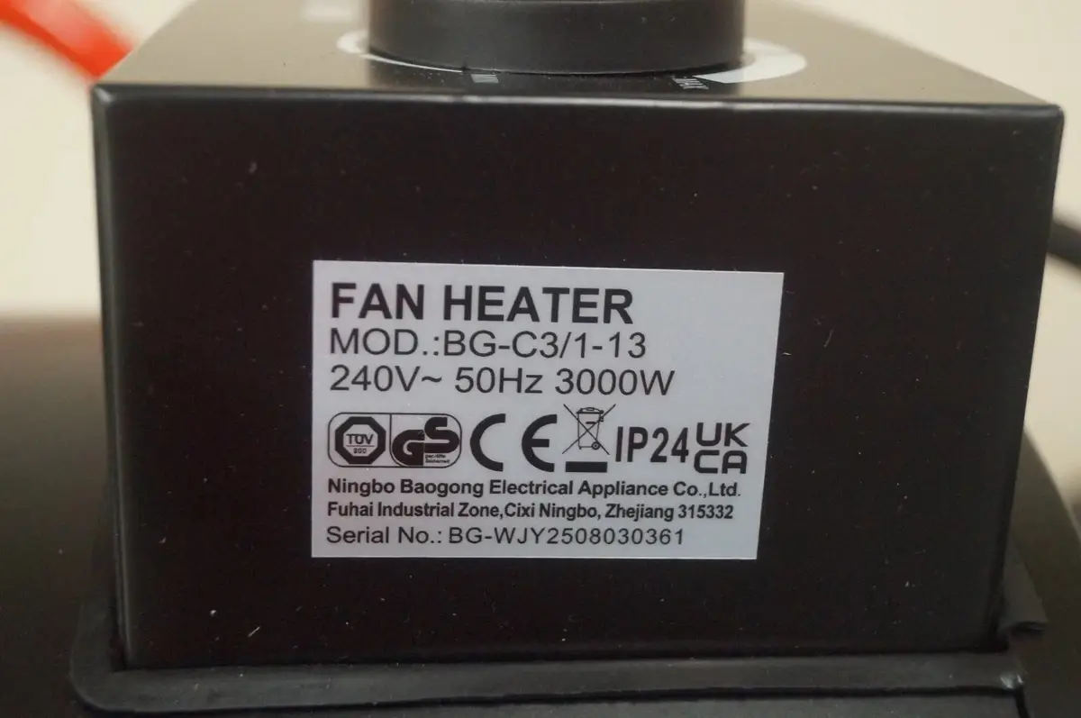 3kW Industrial Floor Fan Heater, RS PRO, BG-C3/1-13 / Type G - British 3-Pin - image 10 | Free standard UK delivery included | Discount Quality Products