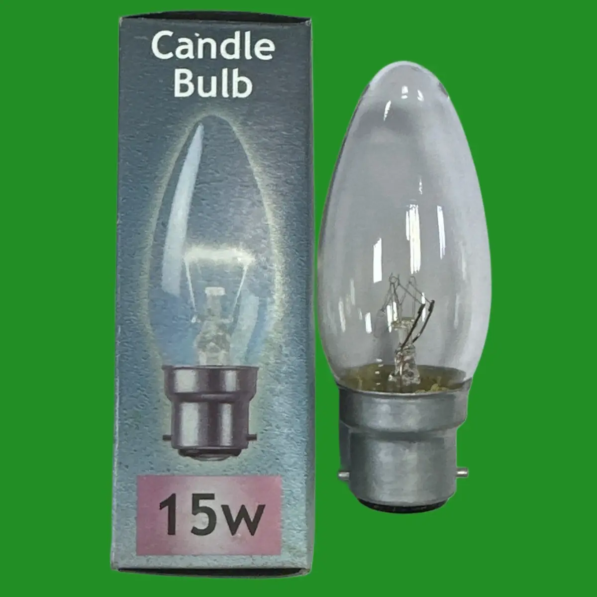 6x 15W Crompton Clear Candle Dimmable Filament Light Bulbs, B22, BC, Bayonet Cap