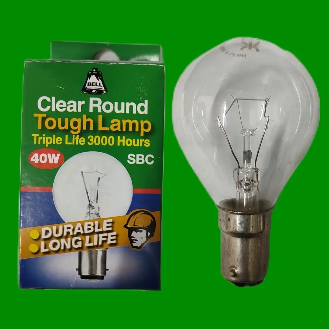 10x 40w BELL  Golf Round Incandescent Dimmable Clear SBC B15 Light Bulb Lamp