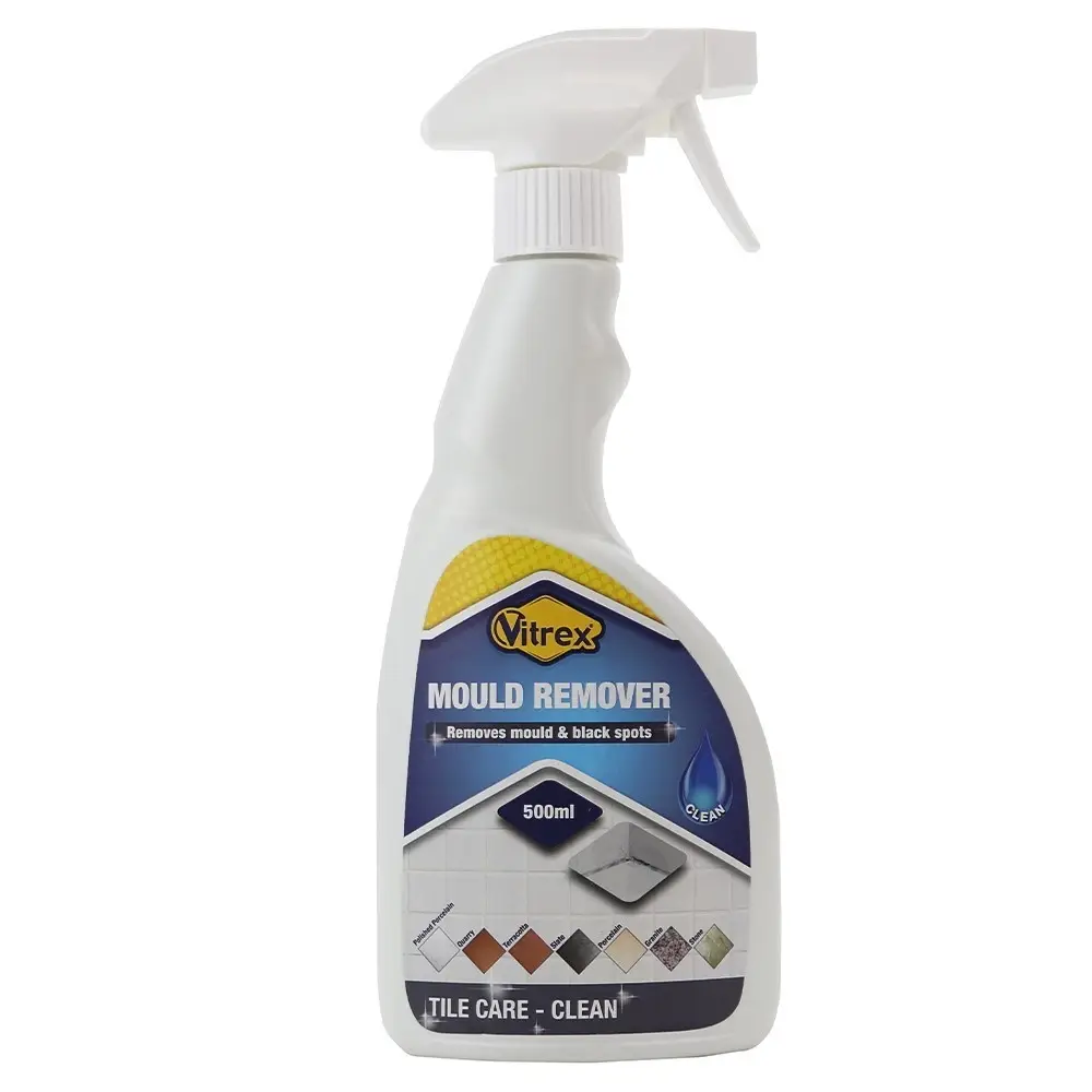 1x 500ml Vitrex Tile Mould &amp; Black Spots Remover Spray Cleaner, Bathroom Kitchen