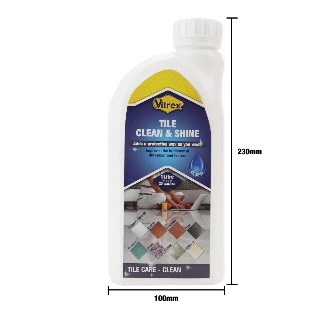 1x 1L Vitrex Tile Clean & Shine, Polish, Wax Protection, Improve Colour, Texture - image 5 | Free standard UK delivery included | Discount Quality Products