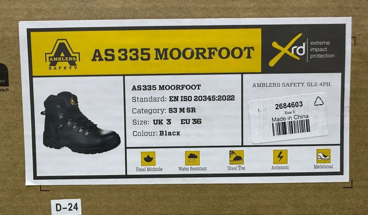 Amblers S3 SRC Black Steel Toe Cap Safety Work Shoe Boots UK 3 AS 335 Moorfoot - image 7 | Free standard UK delivery included | Discount Quality Products
