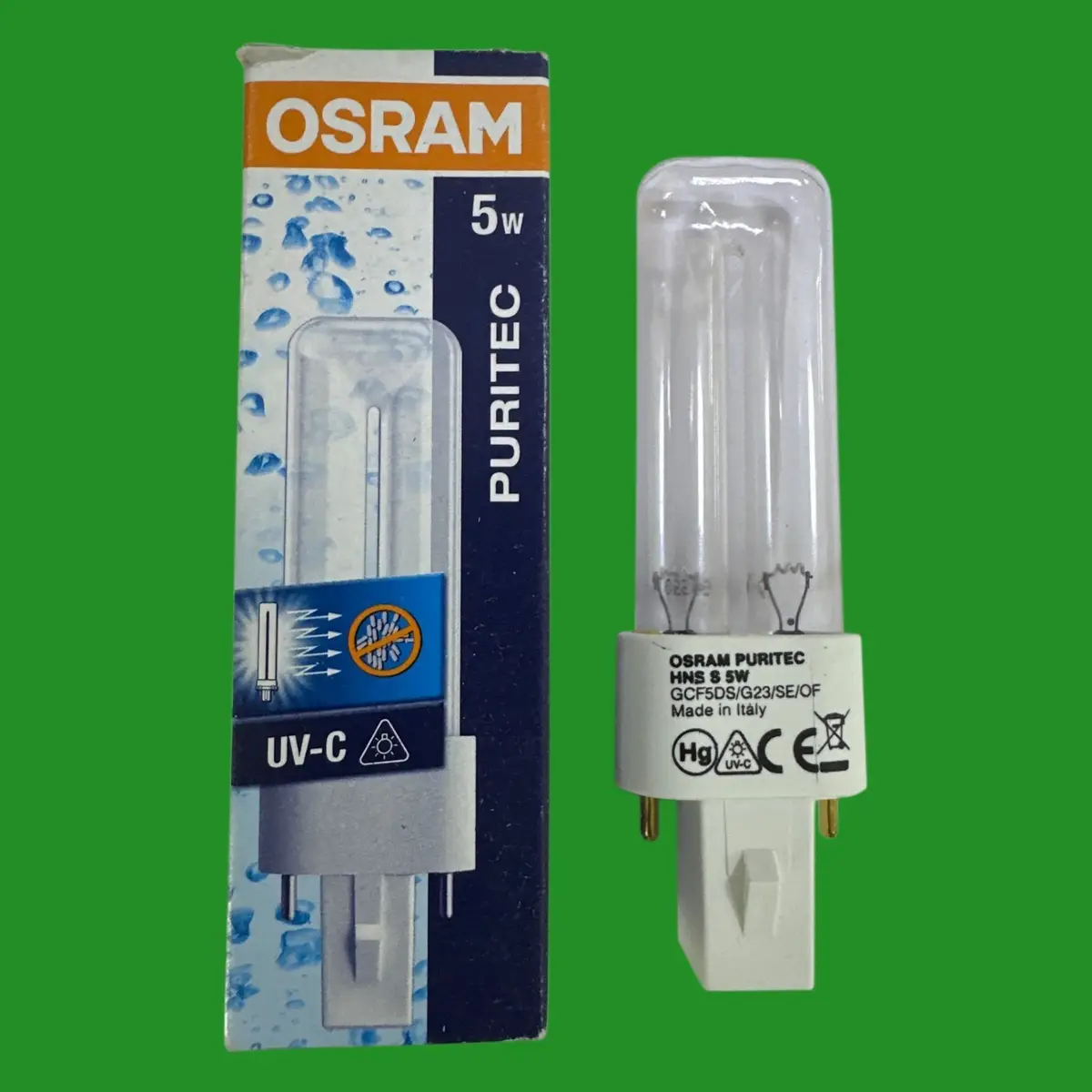 5W OSRAM UVC G23 CFL PL Fish Pond UV UltraViolet Germicidal Light Bulb Clarifier