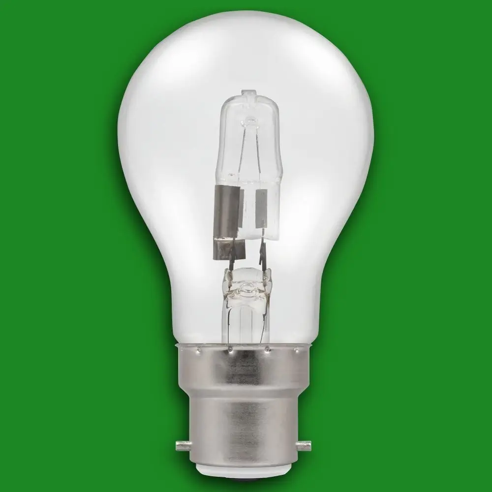 12x 100W (=120W) Clear Dimmable Halogen GLS A55 Light Bulbs, Bayonet BC B22 Lamp