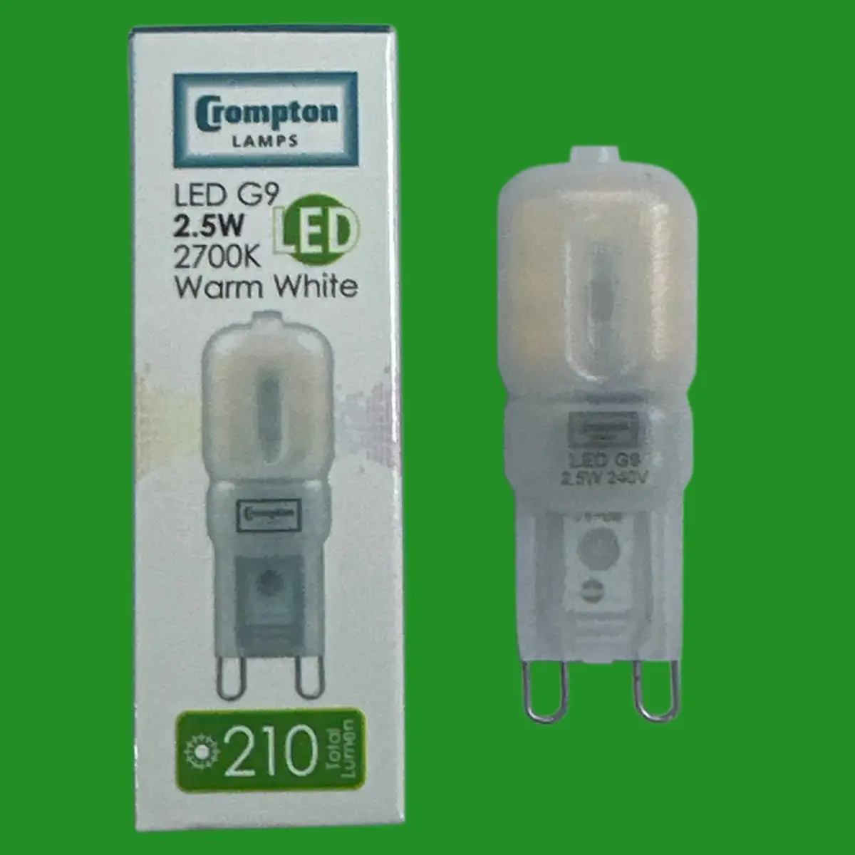 2x 2.5W Crompton LED G9 Capsule 2700K Light Bulbs Replacement Halogen Lamp