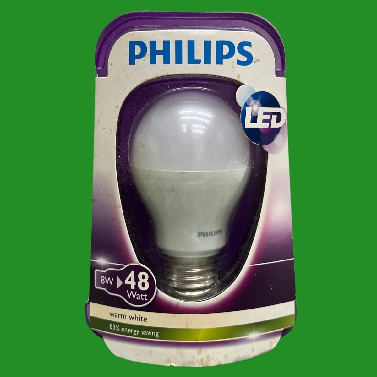 1x 8W Philips LED GLS Globe Light Bulb Edison Screw ES E27 Lamp 2700K Warm White