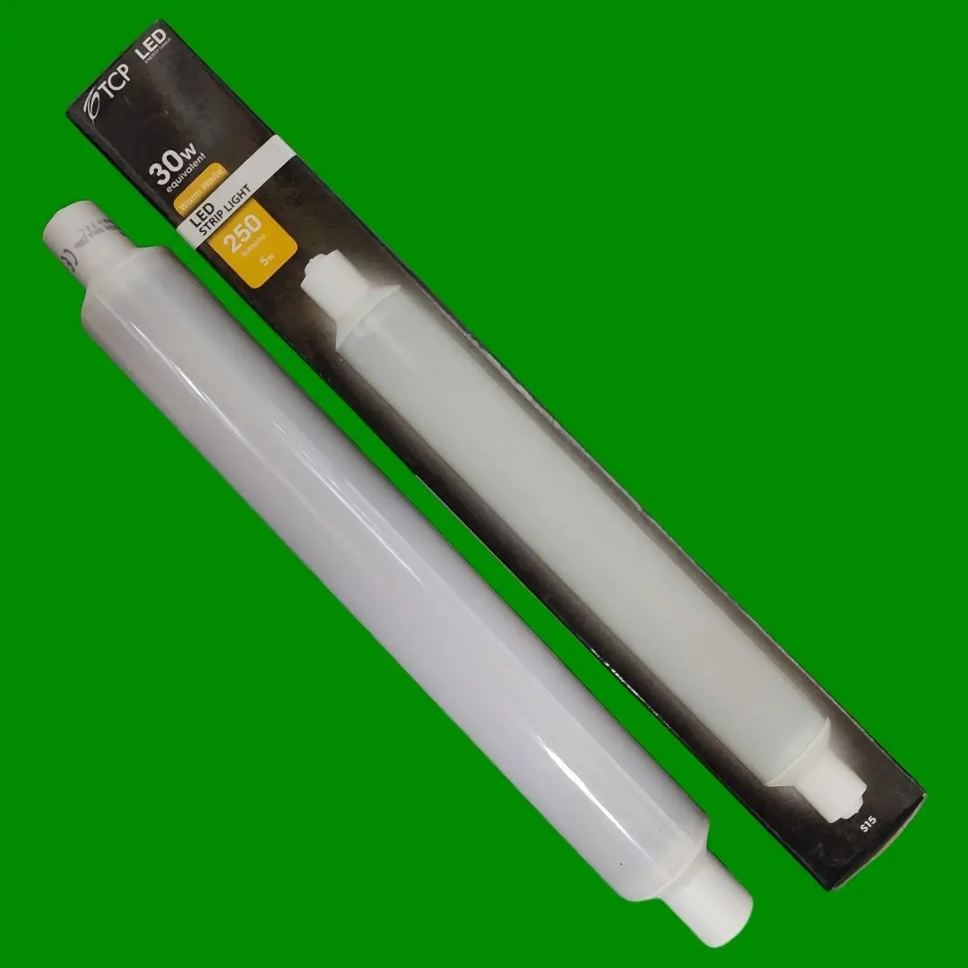 1x 5W (=30W) TCP LED 221mm Frosted Double Ended Tube S15 Linear Strip Light Bulb