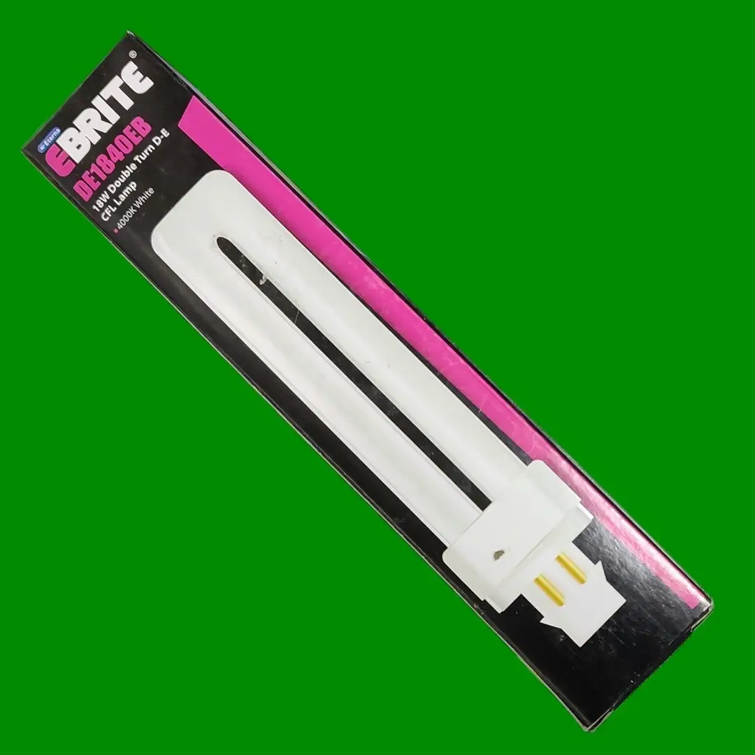 2x 18W Ebrite G24q-2, 4 pin 4000K Low Energy CFL PLC Light Bulb Lamp - image 2 | Free standard UK delivery included | Discount Quality Products