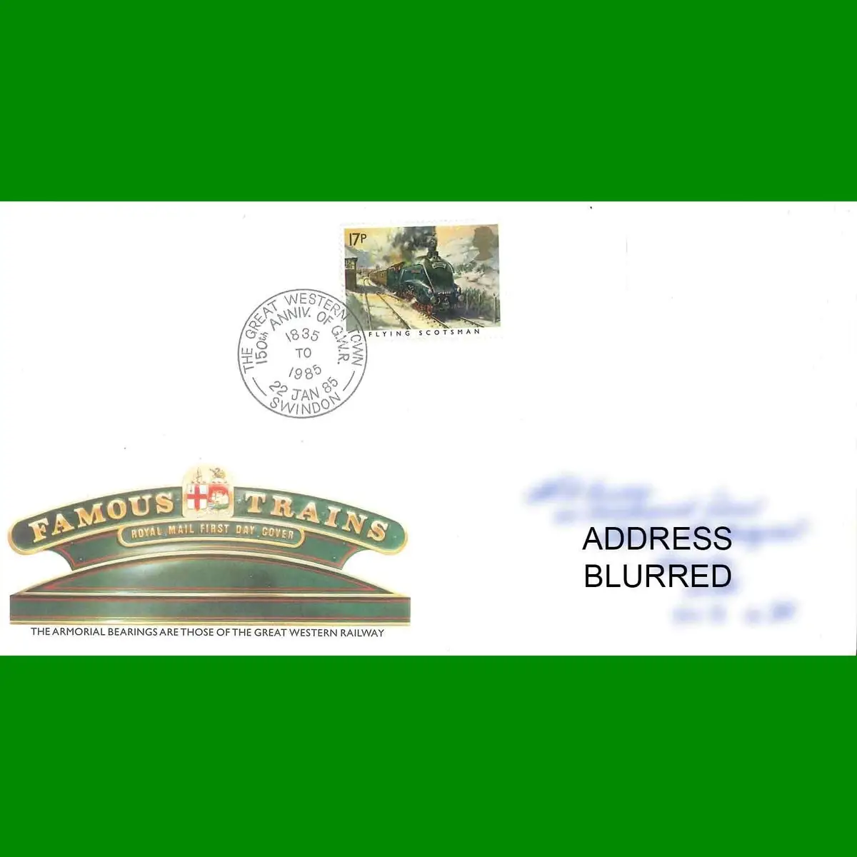 FDC Famous Trains Commemorative Royal Mail First Day Cover Stamps, 22.1.1985