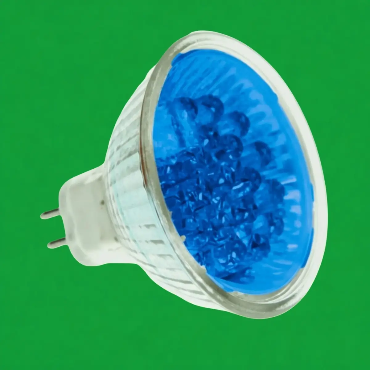 6x 2W CED 21 LED Blue Coloured MR16 Spot Light Bulbs, 12V Lamps GU5.3