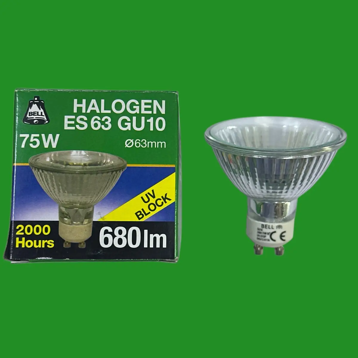 75W GU10 ES 63 Bell Dimmable Par20 63mm Reflector Halogen Light Bulb 50° Flood