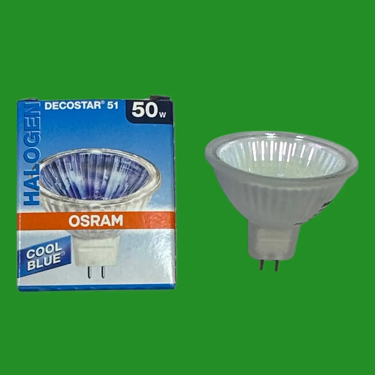 1x 50W Osram MR16 4500K Cool Blue GU5.3 12V Halogen 38 Deg Spot Light Bulbs Lamp