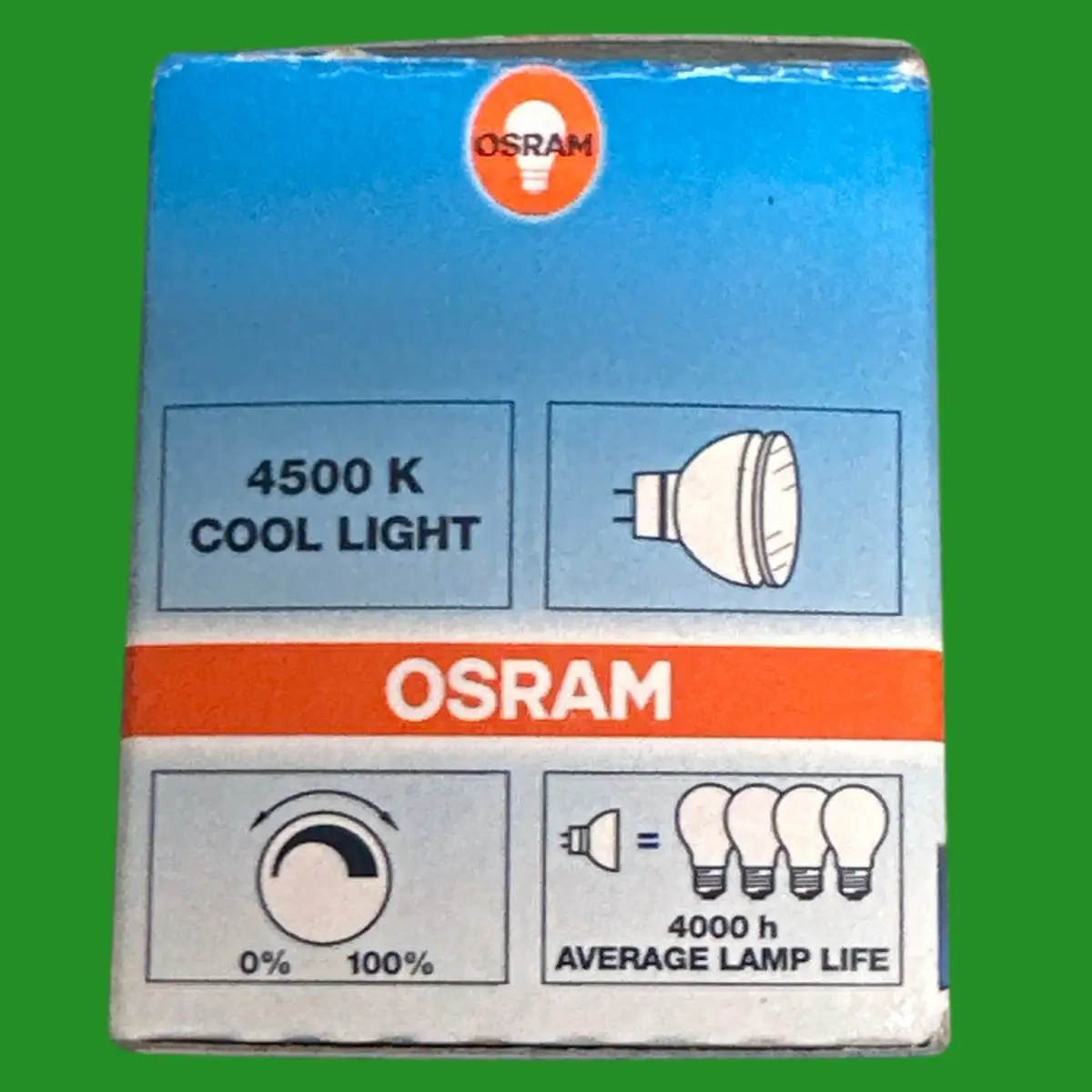 1x 50W Osram MR16 4500K Cool Blue GU5.3 12V Halogen 38 Deg Spot Light Bulbs Lamp - image 3 | Free standard UK delivery included | Discount Quality Products
