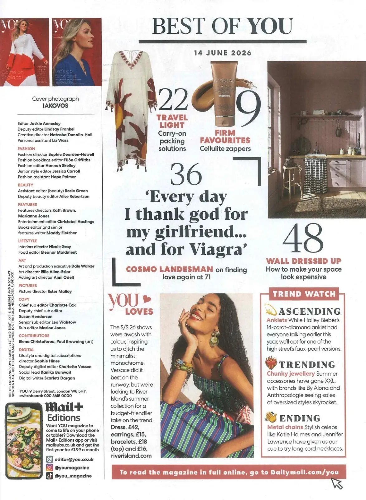 You Magazine: Laura Woods, Phil Vickery, Tom Parker Bowles, Fashion, 14.6.26 - image 3 | Free standard UK delivery included | Discount Quality Products
