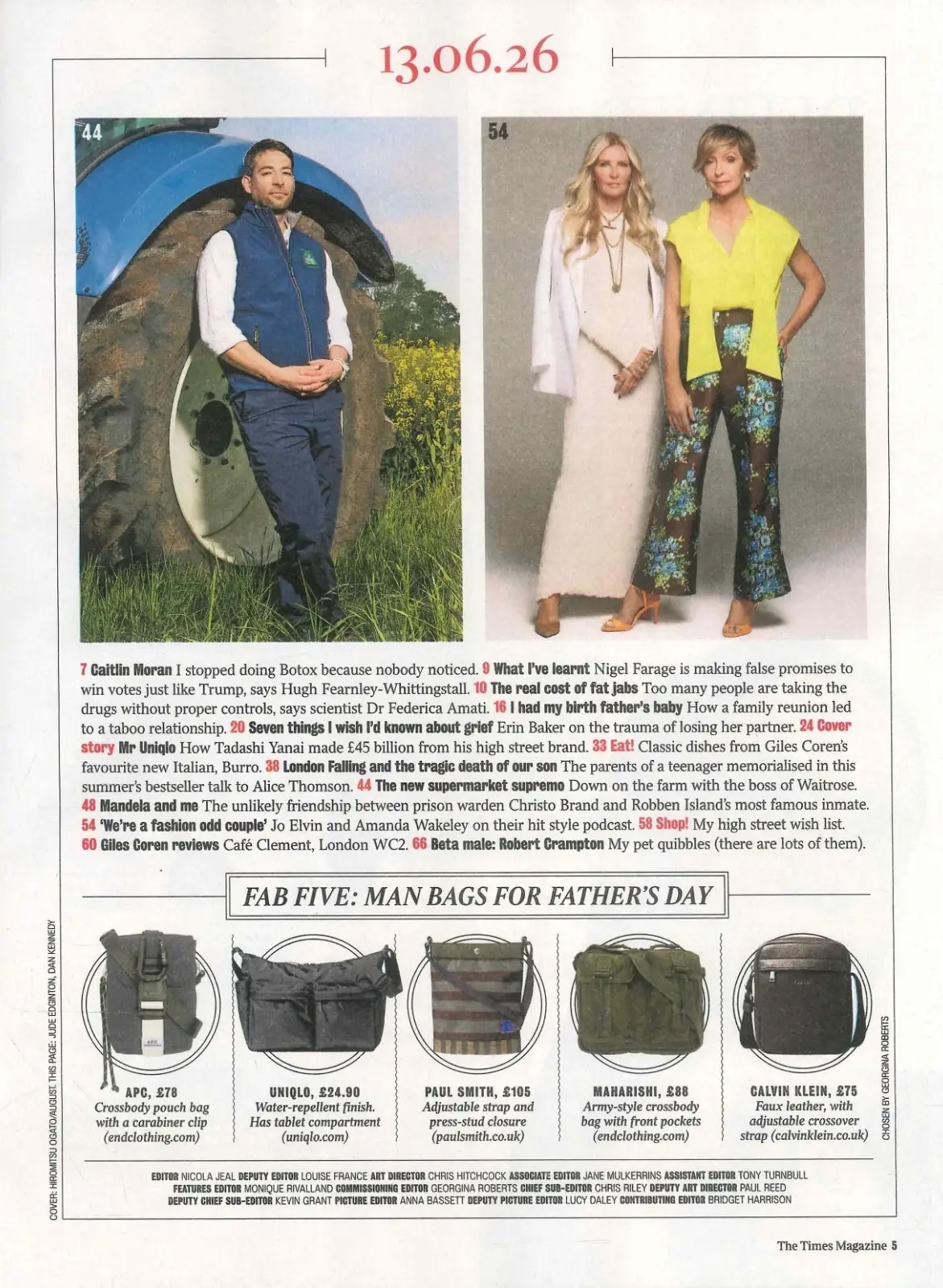 Times Magazine: Uniqlo CEO Tadashi Yanai, Hugh Fearnley-Whittingstall, 13.6.26 - image 3 | Free standard UK delivery included | Discount Quality Products