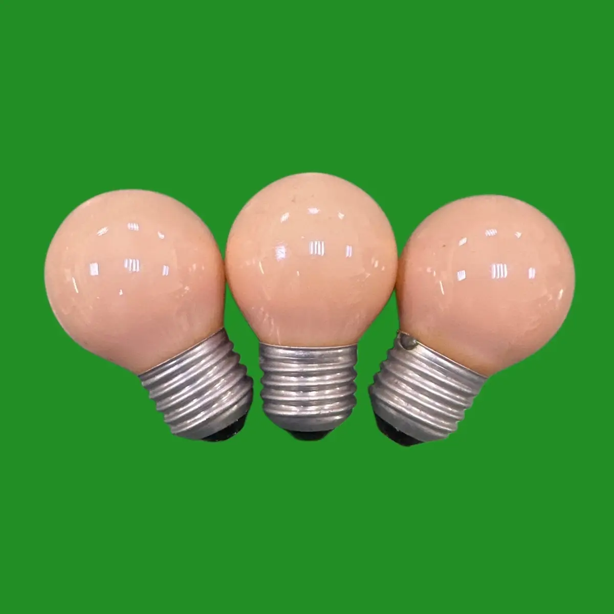 Joblot 3x 25W Coloured Dimmable Incandescent Round Golf Light Bulbs ES E27 Used